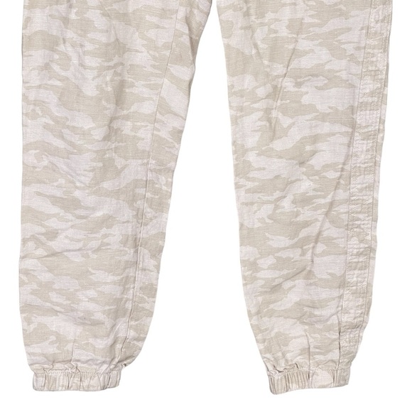 Athleta Cabo Tide Linen Jogger 4 Camo Elastic Waist Pull On Pant Beach Surf Tan - Picture 4 of 10